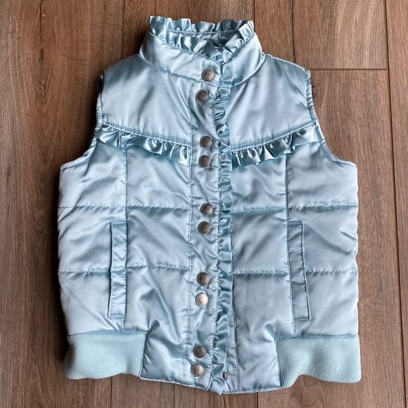 Hanna Andersson Shiny Blue Ruffle Vest - 110 (5) - Picture 1 of 5